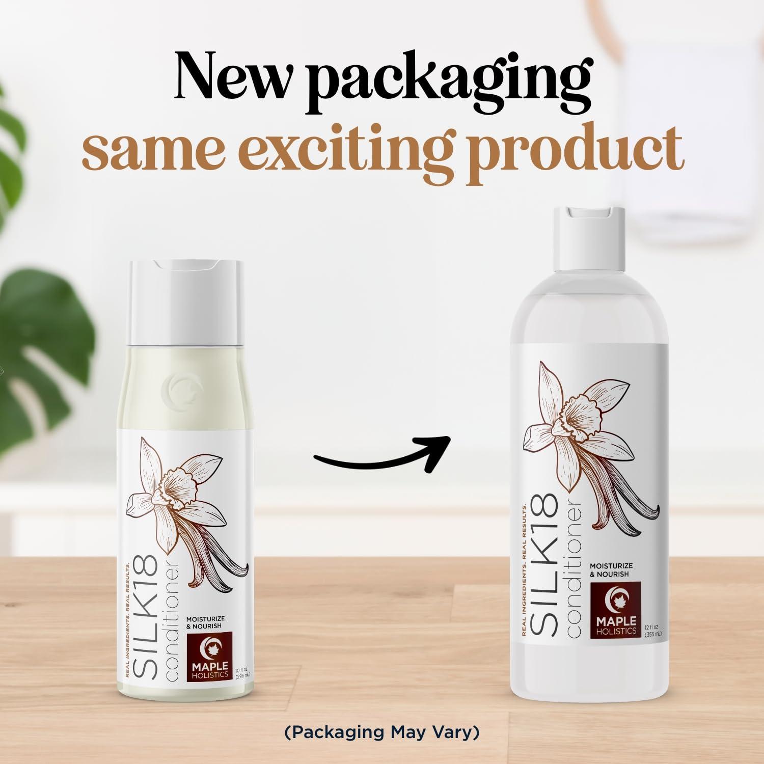 Maple Holistics Silk Protein Conditioner for Damaged Hair - Ultra Moisturizing Conditioner for Dry Hair with Deeply Nourishing Shea Butter Argan Oil Green Tea & Aloe - Helps Define Curls & Control Frizz (12 Fl Oz)