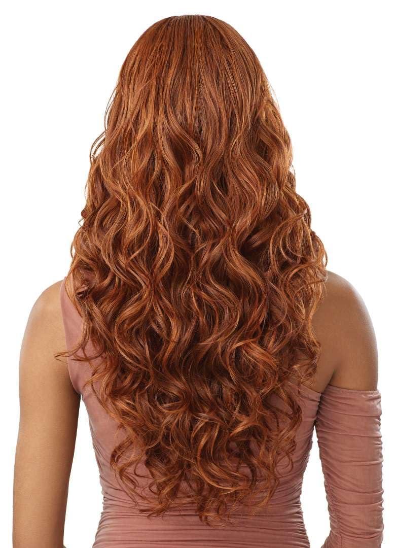 Outre Outre 5X5 Lace Closure Wig - Human Hair Blend - Glam Curls 24\" (GINGER COPPER KISS)