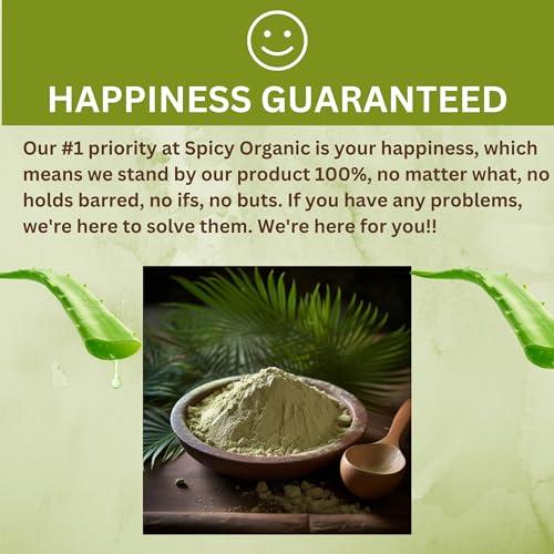 SPICY ORGANIC Organic Aloe Vera Powder for Skin & Hair 16 oz. - Aloe Barbadensis - Nourishing Face Mask for Natural Beauty, USDA Certified Organic & Non-GMO