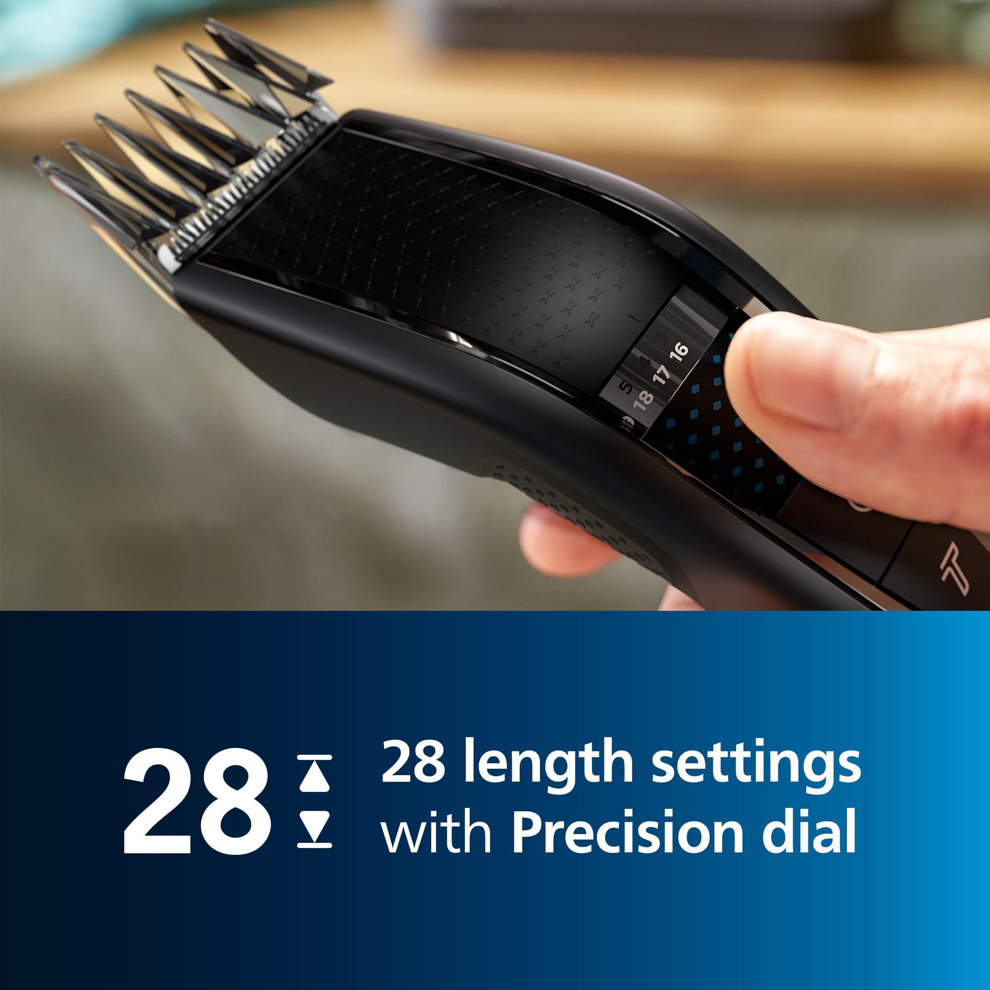Philips Norelco Philips Norelco Hair Clipper 7000 Series, Hair and Beard Trimmer, Precision Dial, PowerAdapt Sensor, Trim-and-Flow, DualCut, DuraPower, 28 Length Settings, 90 Min. Runtime, HC7650/40