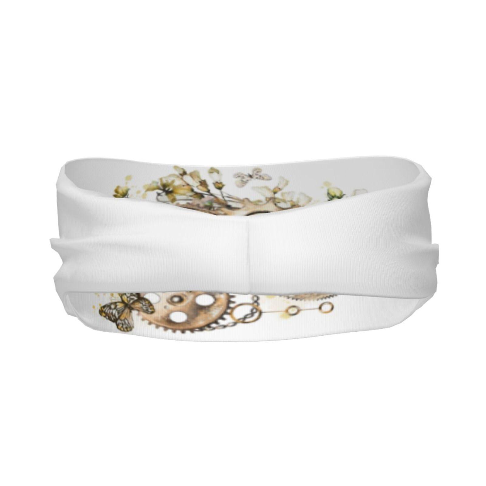 MANQINF Steampunk Clock Headbands Non Slip Sweatband Fashion Summer Hair Bands for Tennis,Basketball,Running,Gym,Working Out