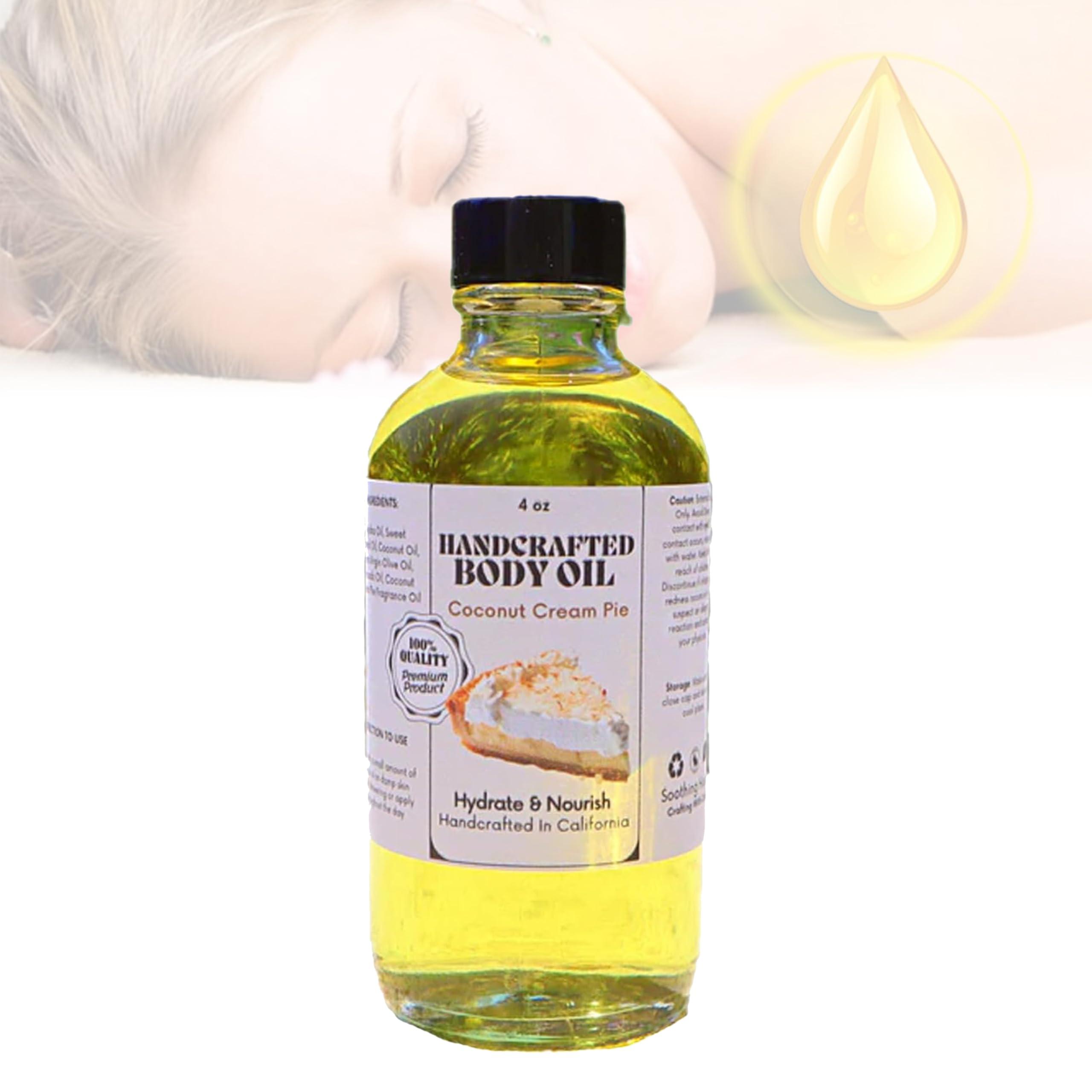 Zlinib Zlinib Coconut Cream Pie Body Oil, Vanilla Body Oil, 60 Ml Body Juice Oil, Handcrafted Body Oil Coconut Cream Pie, Hand Crafted Body Oil, Moisturizing Body Oil for Women (A)