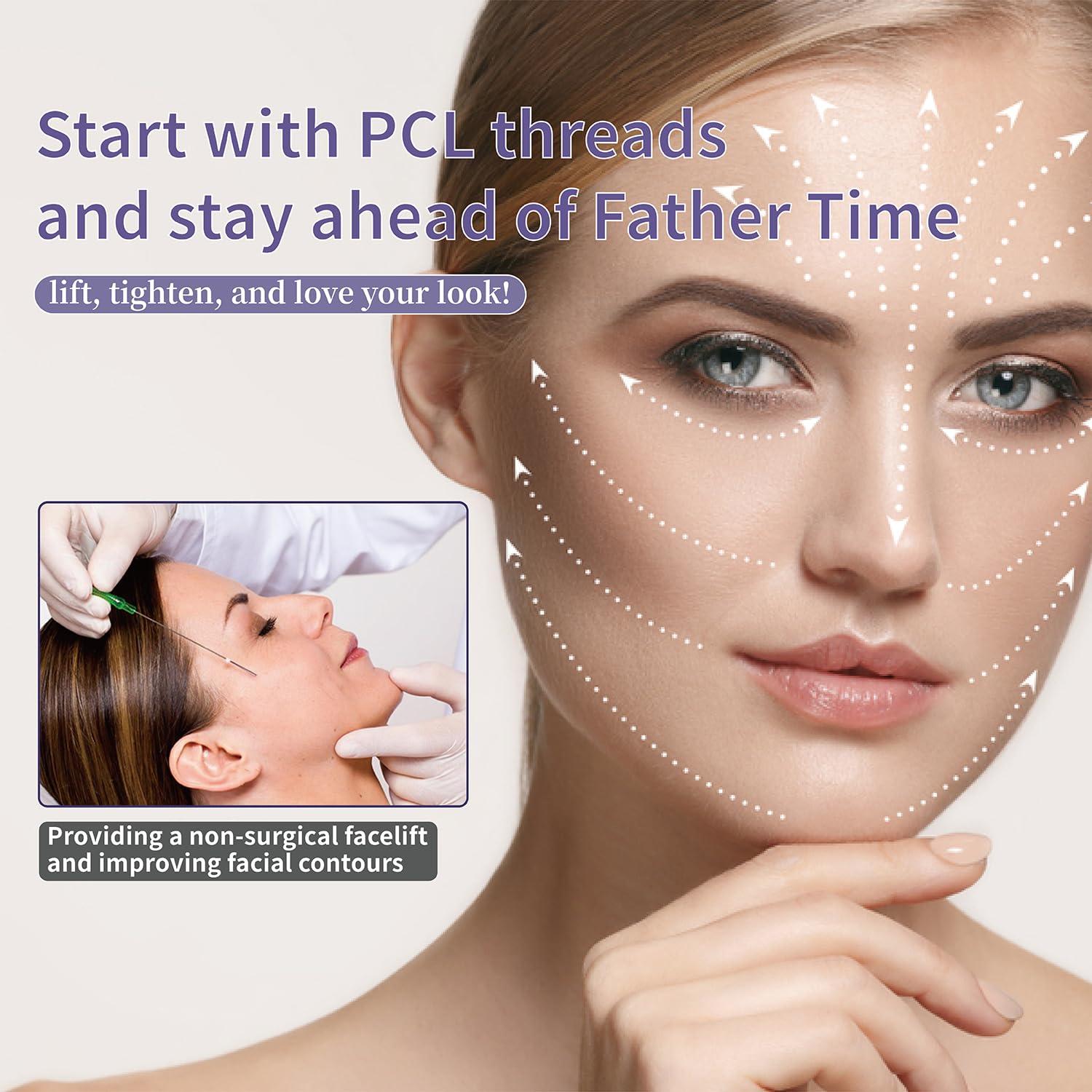 elves Elves PCL Threads for Face Pcl Screw Thread Lift 30G13mm Mono Screw Type Face Lifting 20Pcs Facial Thread Smoothing Wrinkles with Sharp Tip