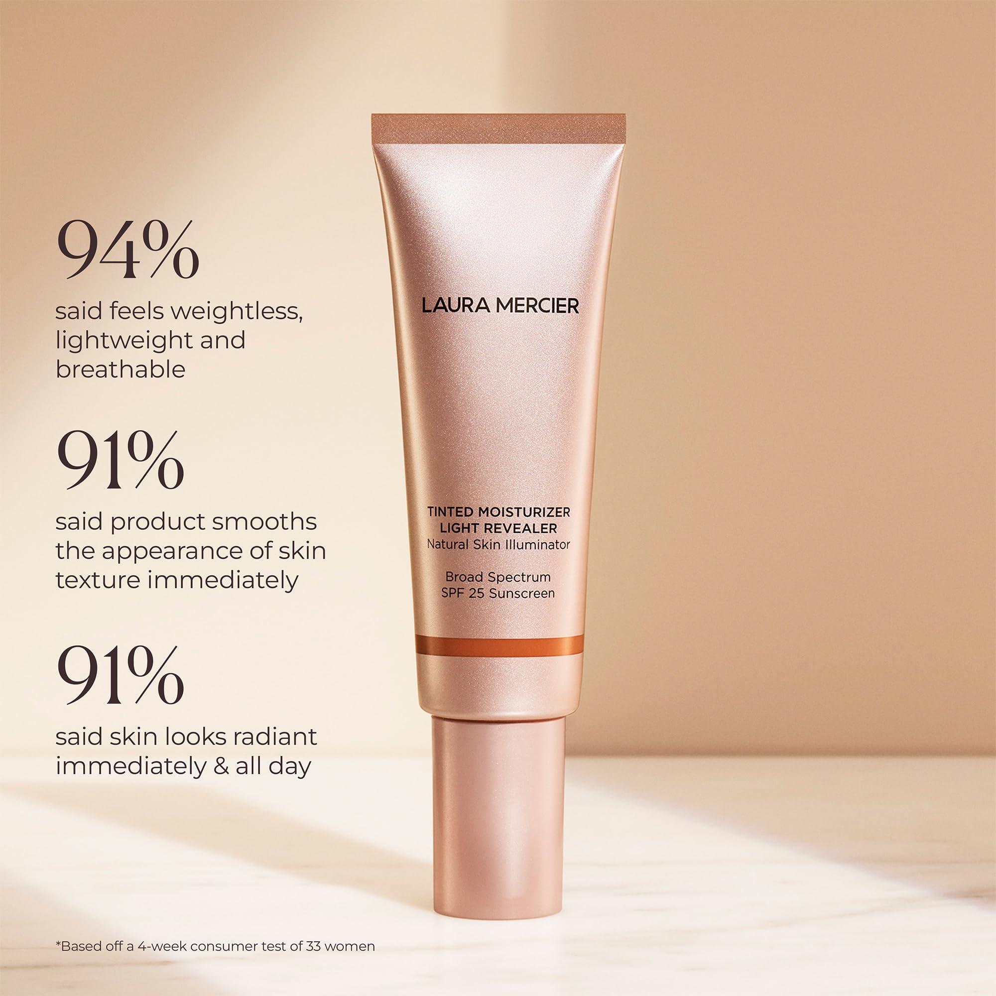 Laura Mercier Laura Mercier Tinted Moisturizer Light Revealer Natural Skin Illuminator with SPF 25: All Day Hydration, Ultra-Sheer Coverage, Luminous & Radiant Finish, Skin Tint, Cacao
