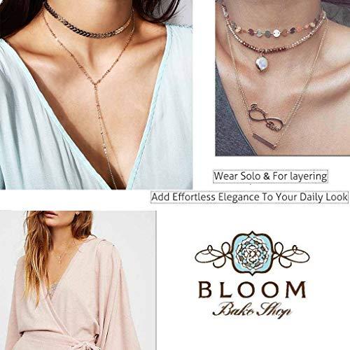 Olbye Olbye Wrap Y Necklace Choker Gold Sequin Necklace Chain Tassel Pendant Necklace for Women