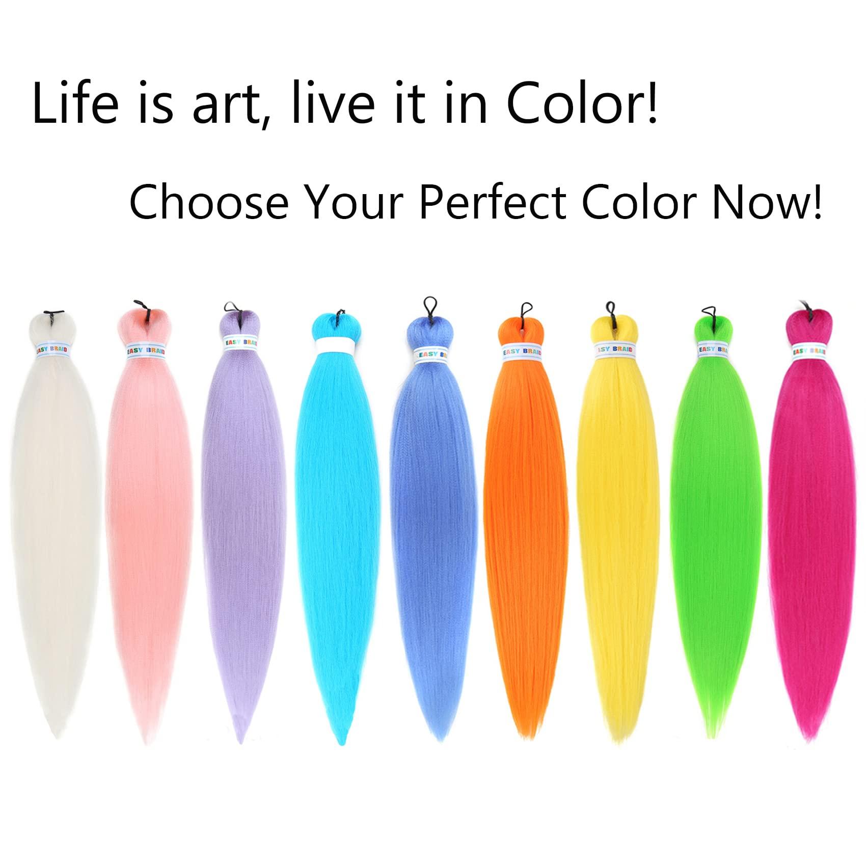 Gozill Rose Pink Braiding Hair Pre Stretched Box Braid Hair Extension 26 Inch for Braiding(Pack of 3)