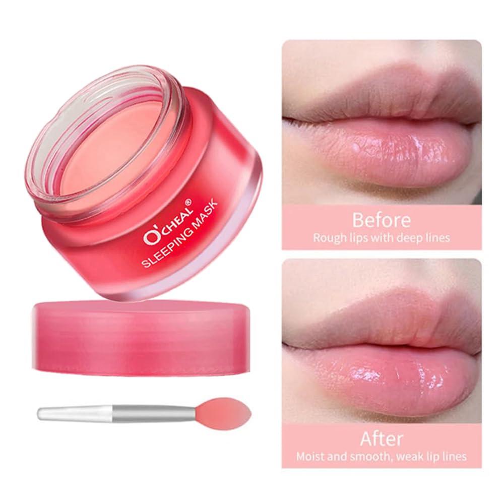 KlsyChry Lip Sleeping Mask Overnight Treatment, Lip Moisturizer for Very Dry Lips, Night Time Lip Balm Sleeping Lip Repair Mask for Dry Cracked Lips (Berry)