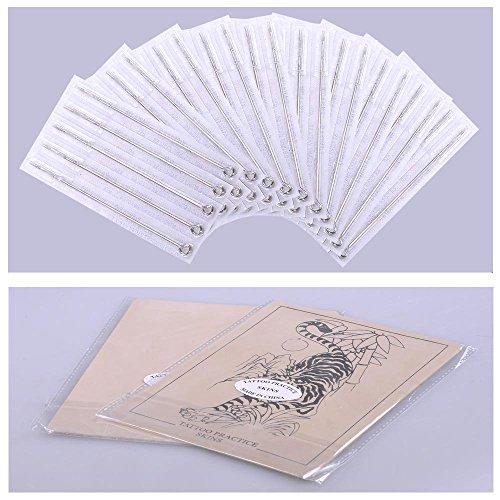 ZeHuoGe Complete Tattoo Kits with 4 Machine Guns, 2 Practice Skins, a Power Supply with LCD Display, 4 Tattoo Grips & a Portable Carrying Case for Tattoo Artists, Starters, Apprentice or Any Tattoo Lovers