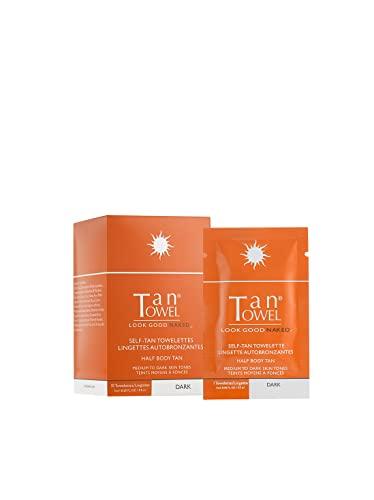 Tan Towel TanTowel Half Body Tan Towelettes - 10 Pack, Dark, 10 Count (Pack of 1)