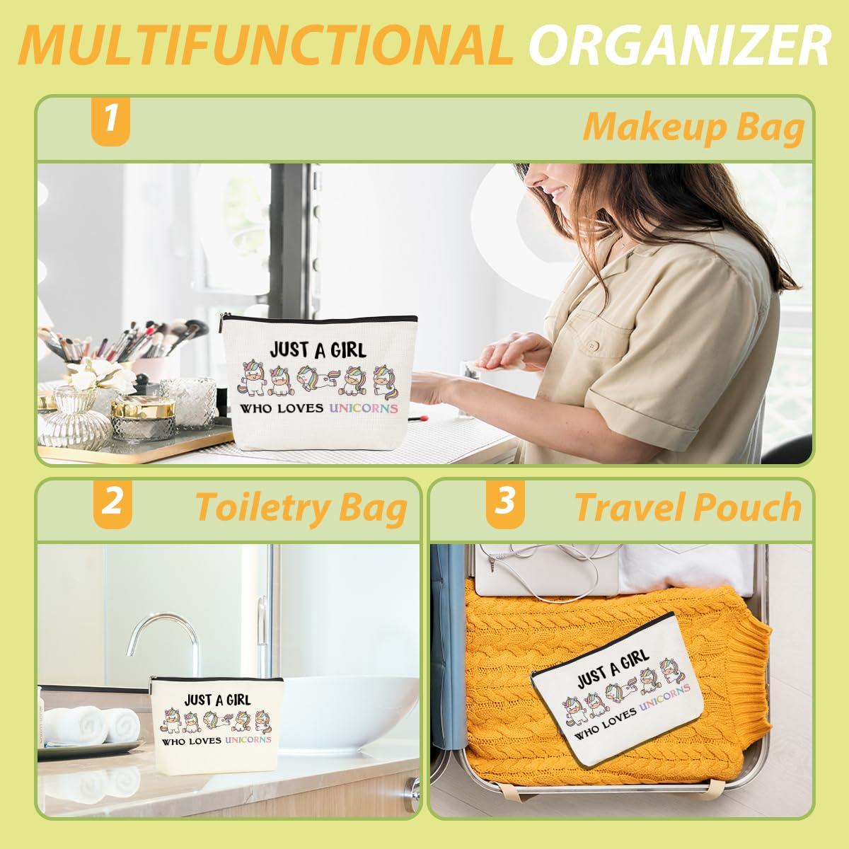 CQM CQM Unicorn Gifts Makeup Bag Stuff Unicorn Cosmetic Bag Toiletry Bag Zipper Pouch for Women Girls Female Sister Daughter Friend Lover Birthday Graduation Friendship