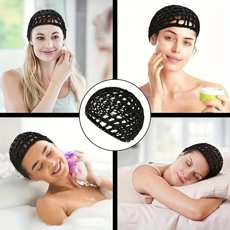 Tubi Tubi Mesh Crochet Hair Net Knit Snood Hat Thick Short Women Hairnet Wrap Doobie Dominican Snoods Cover Ornament for Sleeping Multi
