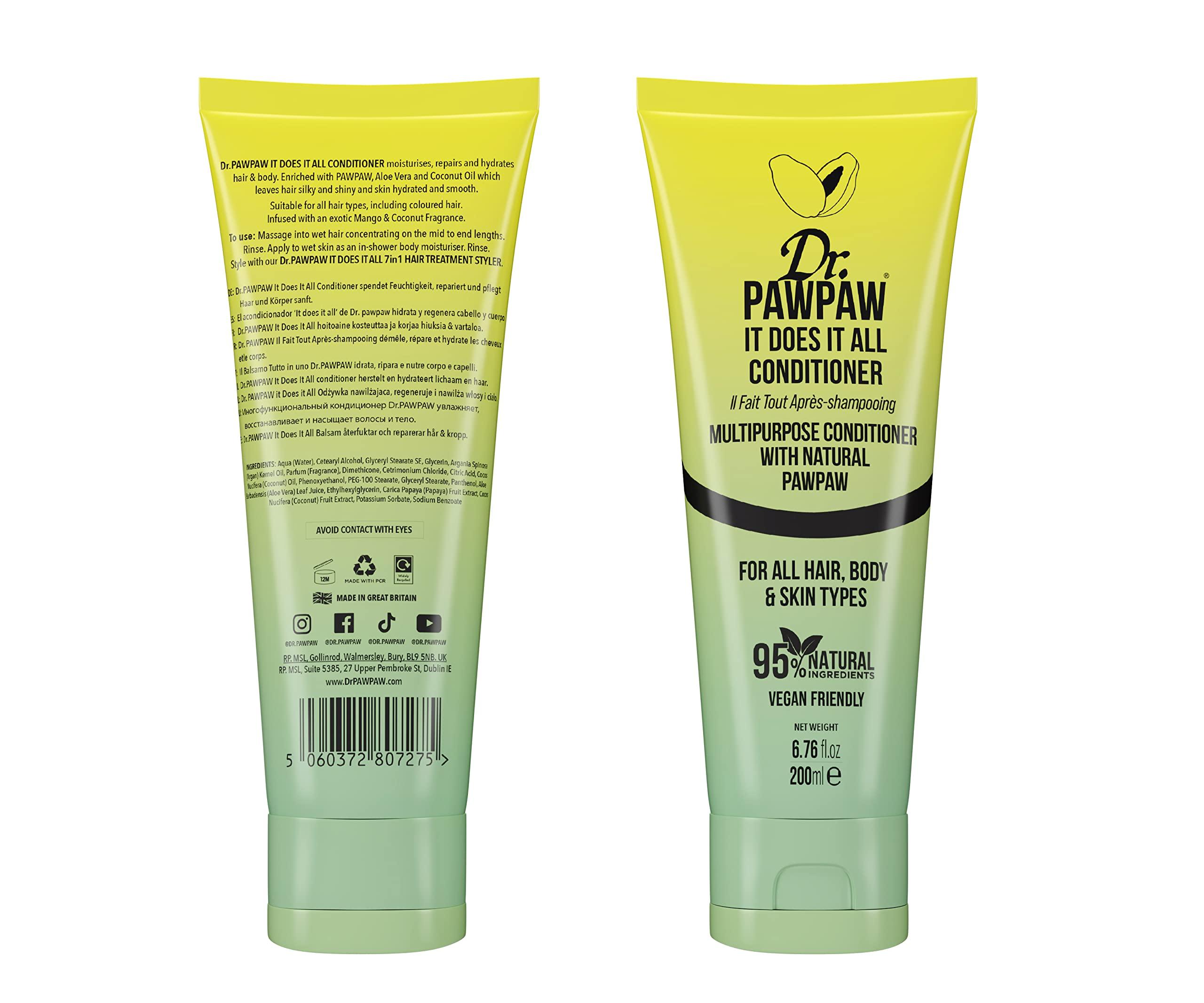 Dr.PAWPAW ORIGINAL BALM Dr PAWPAW It Does It All Conditioner: SLS, Sulphate and Paraben Free, for All Hair Textures - (200 ml)