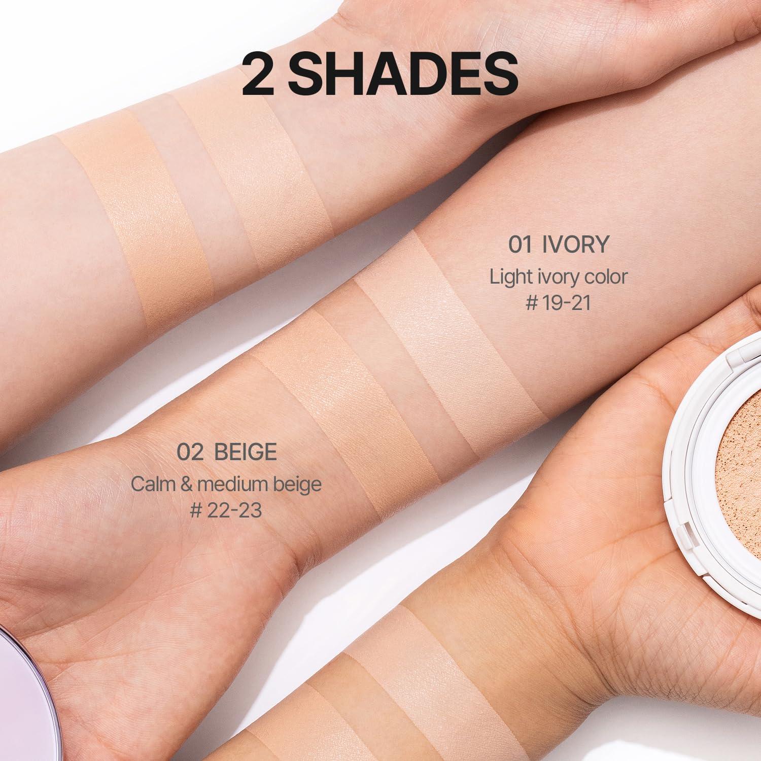 COSNORI COSNORI Panthenol Barrier Cushion Foundation -Lightweight Formula to Cover Pores & Blemishes Moisture Dewy Glowing Finish Long Wearing Formula, 0.41 fl.oz. (01 Ivory)