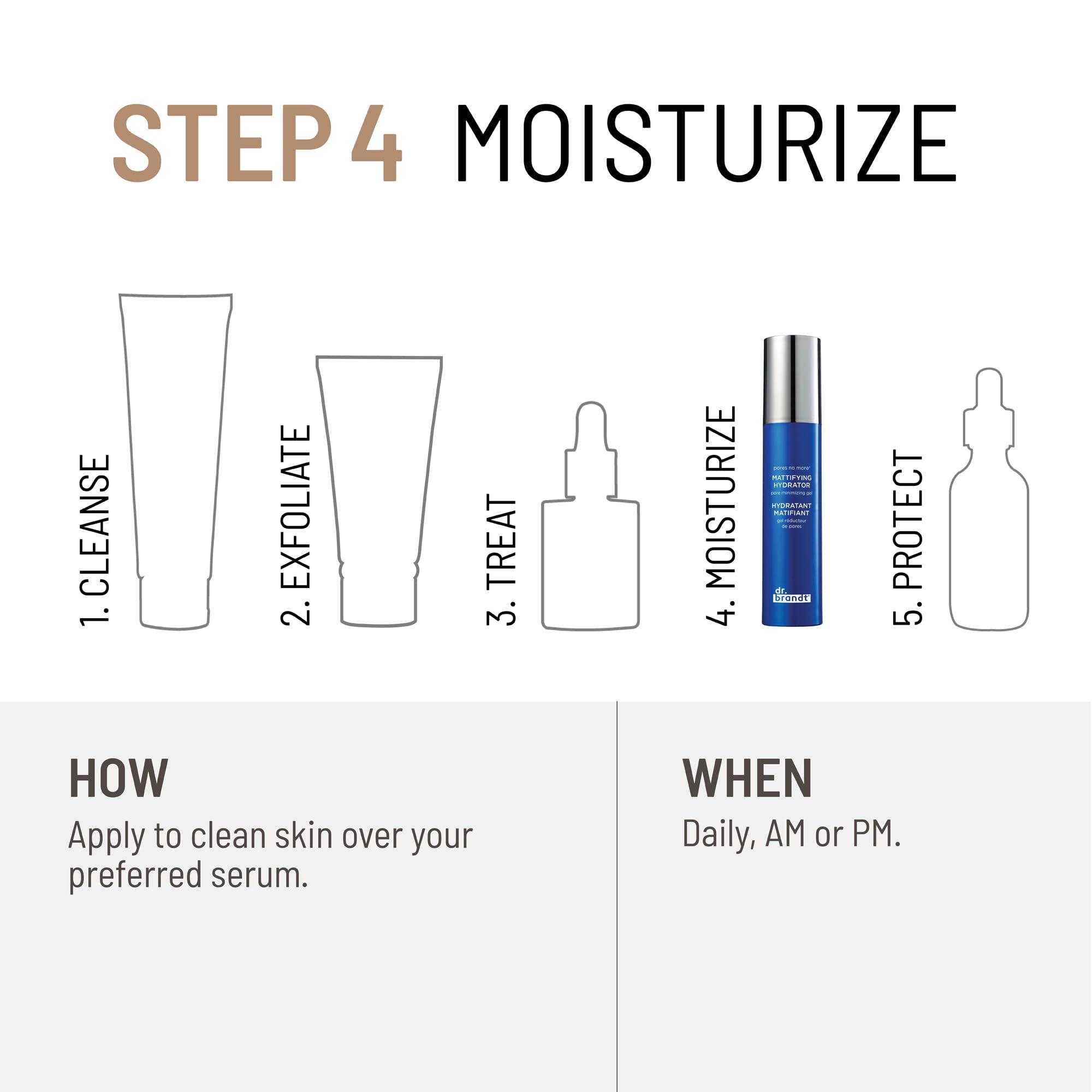 Dr. Brandt Skincare Dr. Brandt Pores No More Mattifying Hydrator - Targets Shine, Oiliness & Enlarged Pores - Hydrates for Up to 8 Hours - 1.7 oz