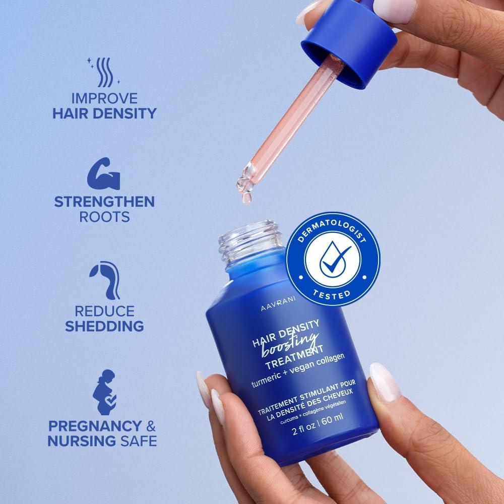AAVRANI AAVRANI Hair Density Boosting Treatment - Ashwagandha, Vegan Collagen, And Turmeric Scalp Serum For Thicker, Fuller Hair - Vegan, Non-Greasy - 2 Fl Oz
