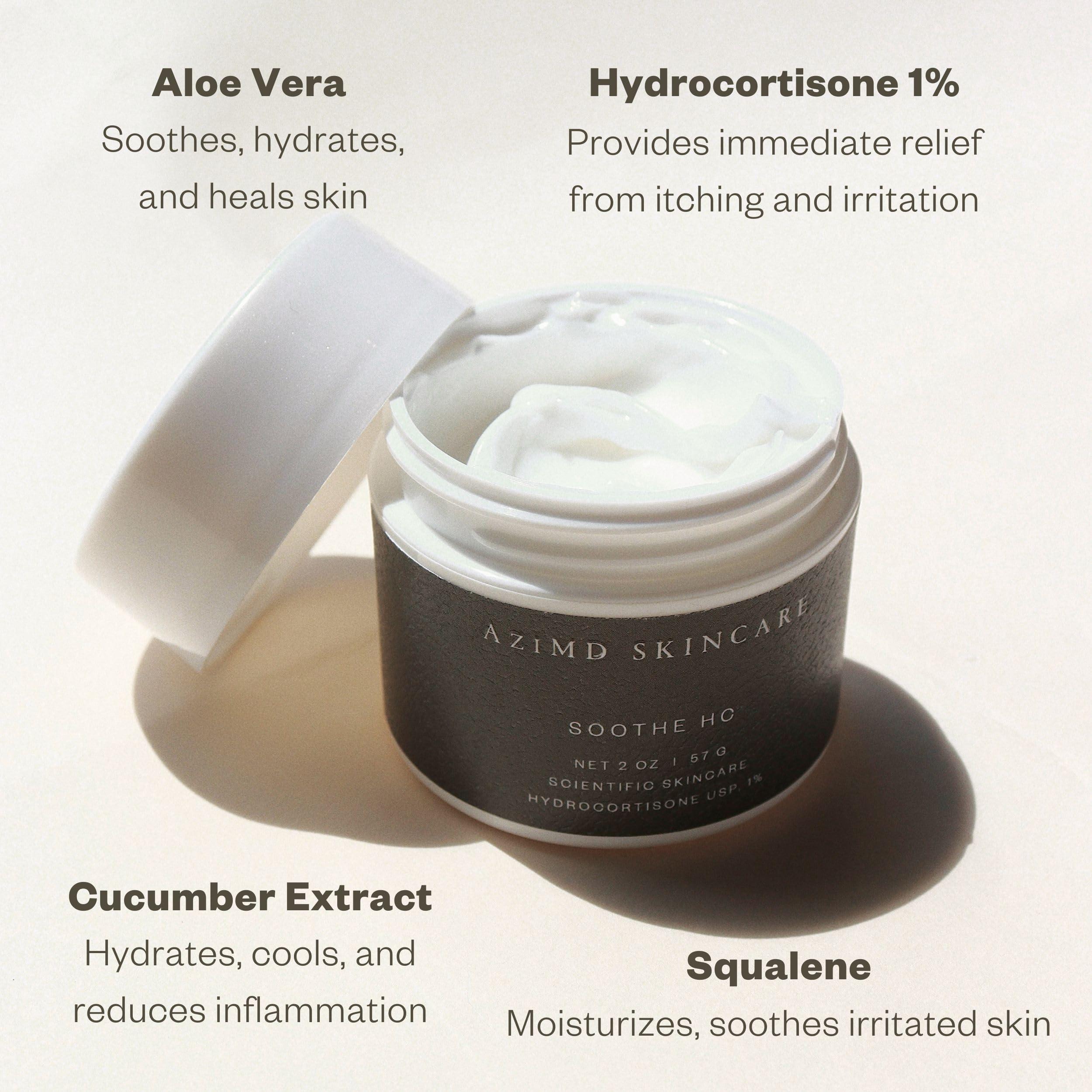 AziMD AziMD Skincare Soothe HC - Soothing Anti-Itch Cream with Aloe Vera