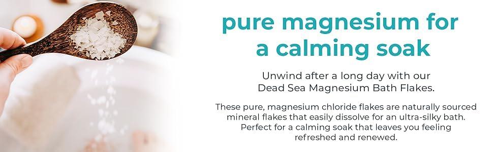 Natural Elephant Natural Elephant Dead Sea Magnesium Bath Flakes | 8 oz Travel Size (227g) | Pure Magnesium Chloride Soak for Body and Foot | Ideal for a Soothing Bath Experience | Alternative to Epsom Salt