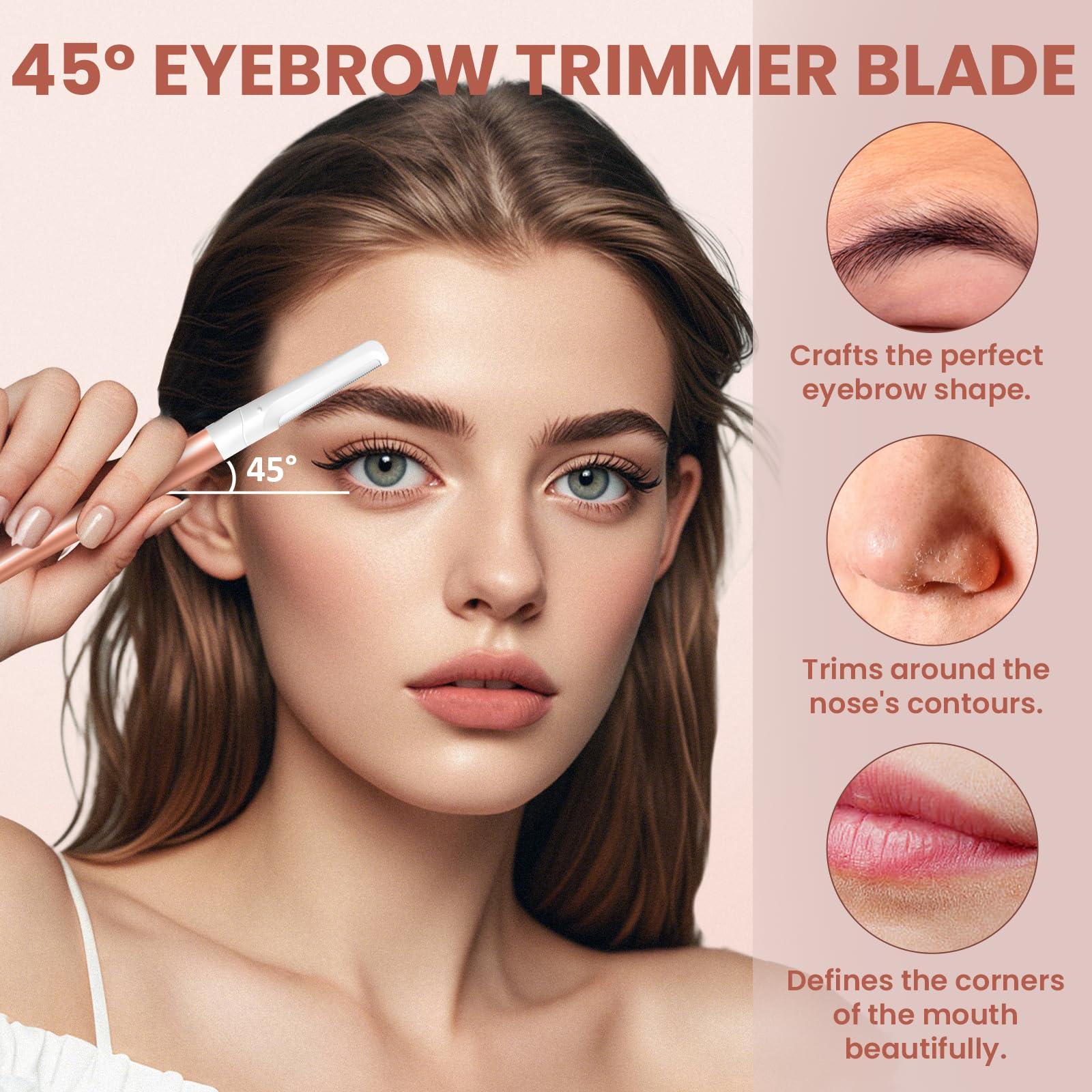 Fvrsweo Dermaplaning Tool for Face - Dermaplane Razor for Women Face with 20 Replaceable Blades - Professional Womens Face Razor Peach Fuzz - Facial Hair Removal for Women & Eyebrow Hair Removal