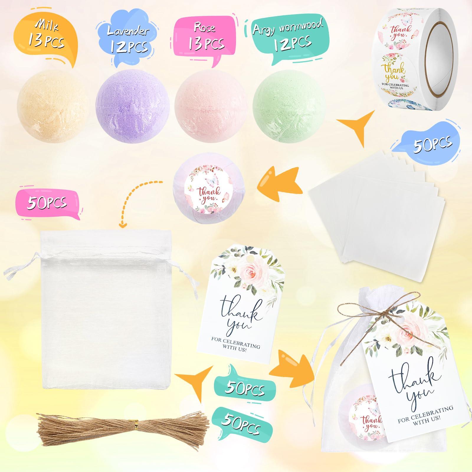 AryiHitt 50 Set Baby Shower Mini Bath Bombs Girls Boys Wedding Shower Favors Bath Bomb Bulk for Guests Employee Thank You Gift Birthday Party Prizes(Butterfly)