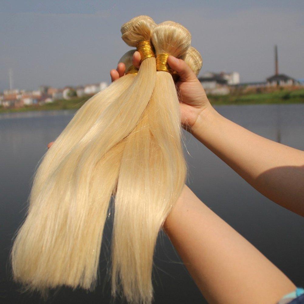 Ruma Hair Ruma Hair 8A Blonde Brazilian Hair Extensions 3/4 Bundles Lot 100% Unprocessed #613 Platinum Blonde Virgin Human Hair Silky Straight Weaves 10-30'' Mixed Lengths In Stock (16 16 16 16)
