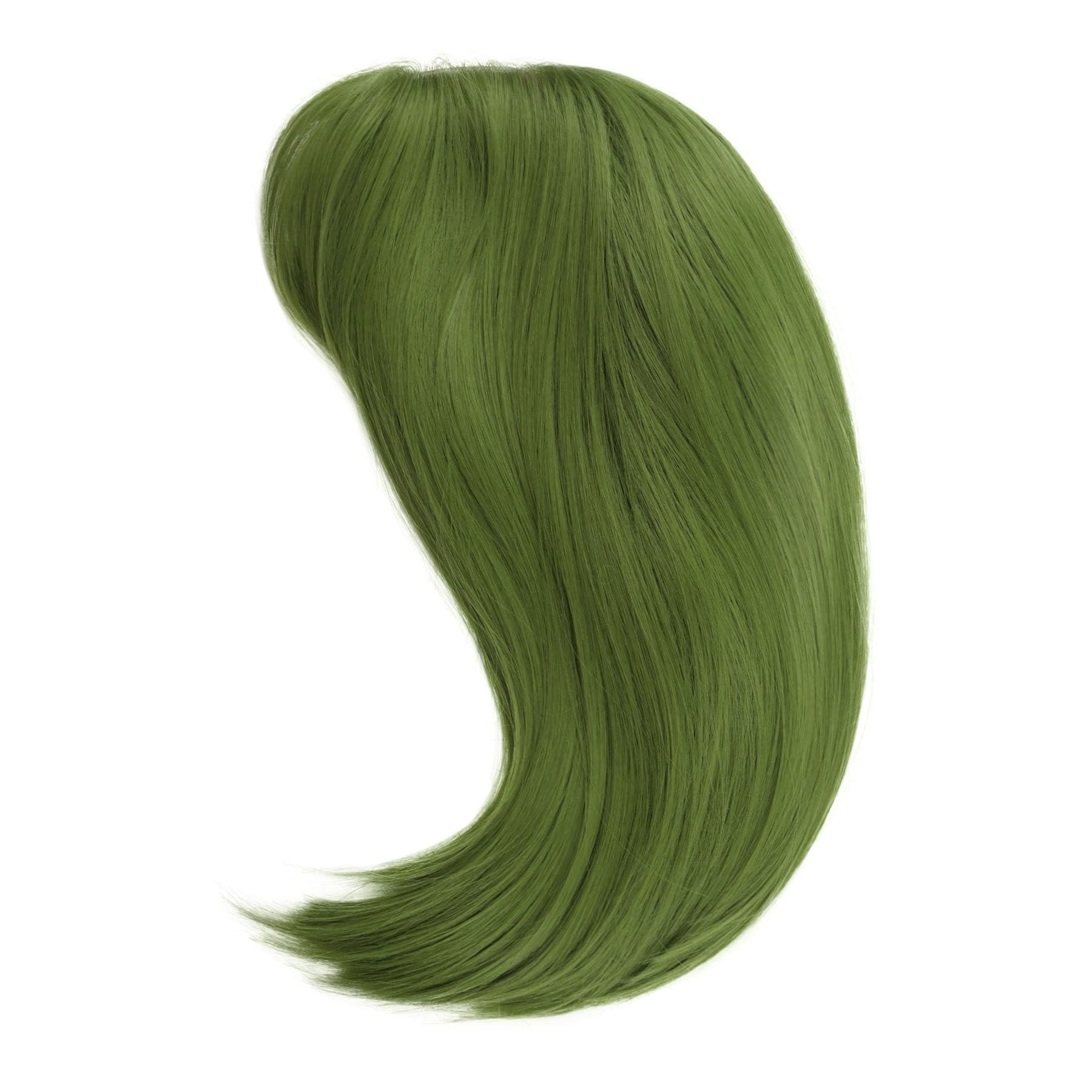 GNIMEGIL GNIMEGIL 16 inches Green Wig Cosplay with Bangs Trendy Short Straight Hair Costume Wig for Women Halloween Carnival Party Wig Heat Resistant Synthetic Fiber