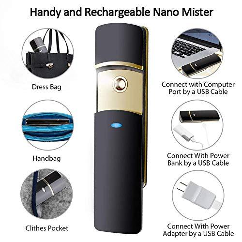 Sameriver Kingsmile Exquisite Face Mister, Portable Nano Mist Sprayer, Facial Mister, Cool Face Moisturizing, Handy Hydrating Nano Mister for Lash Extensions, Skin Hydration Refreshing, Easy to Use and Carry