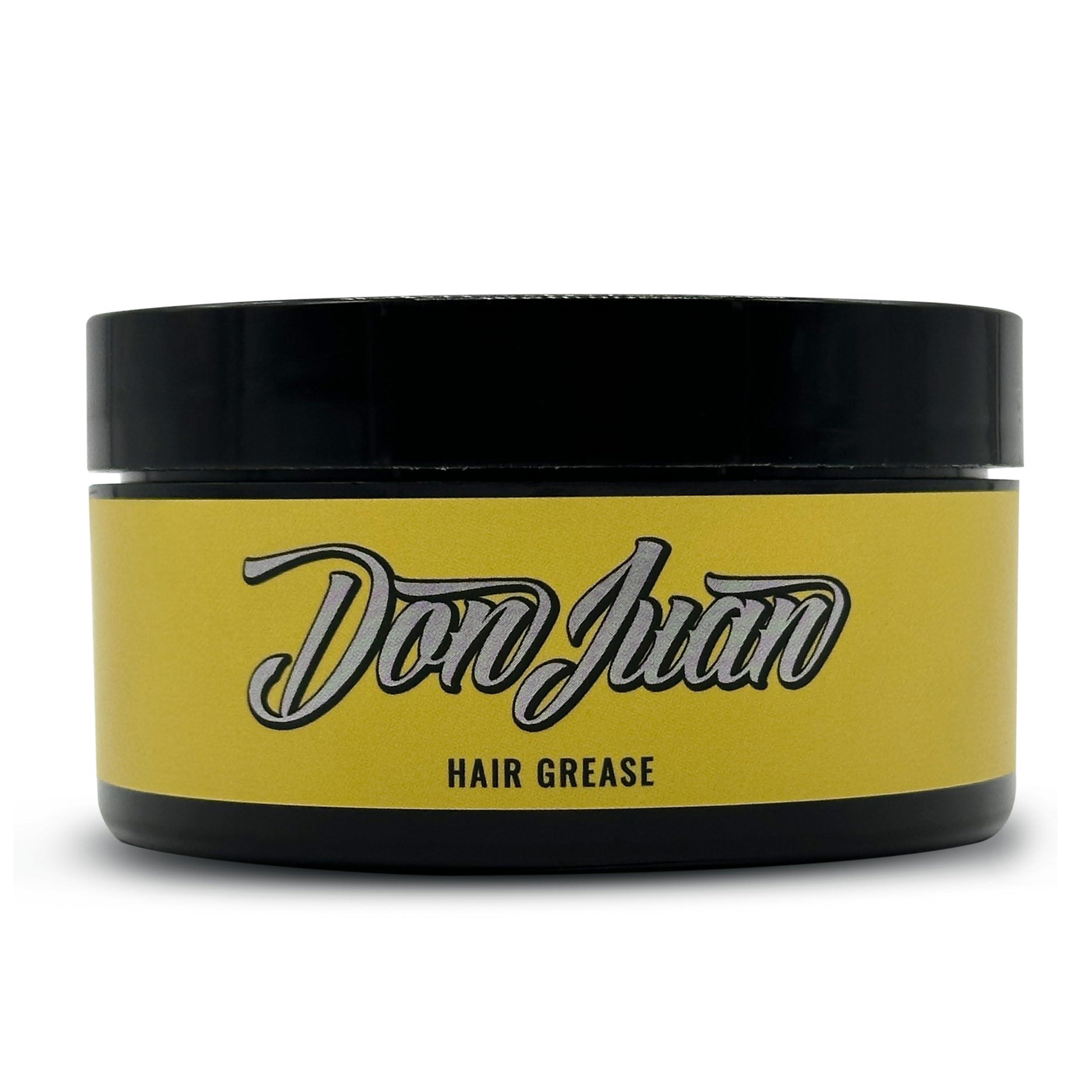 Don Juan Don Juan Hair Grease Pomade 4 Ounce Jar | Heavy Hold | High Shine | Wax Based | Floral Barbershop Scent