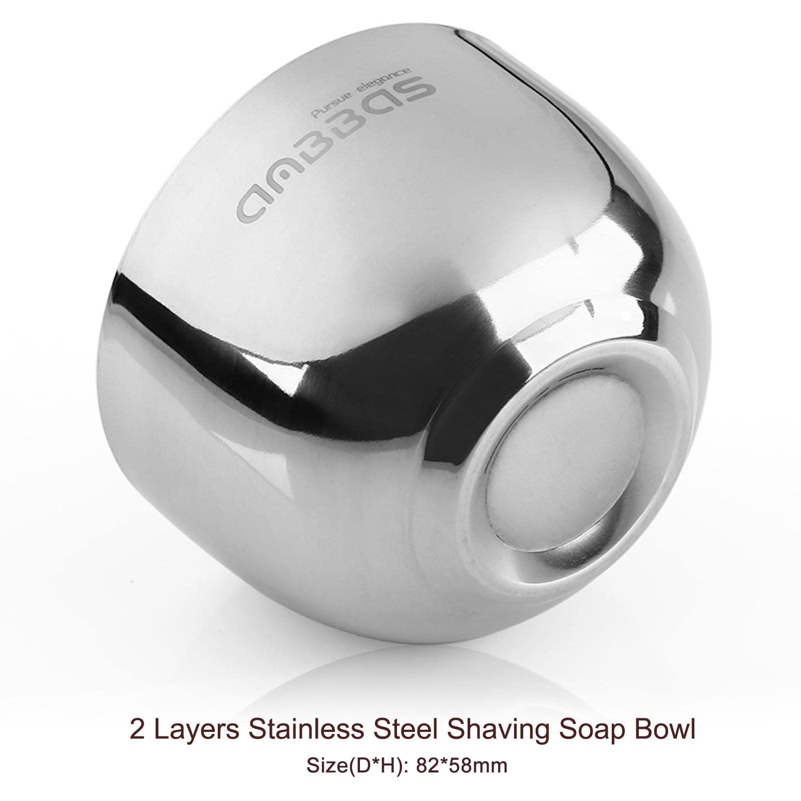 Anbbas Anbbas Shaving Brush Synthetic Badger and 100g Shaving Soap with Bowl Stainless Steel,Black Acrylic Shaving Stand Holer for Man Wet Shave Kit