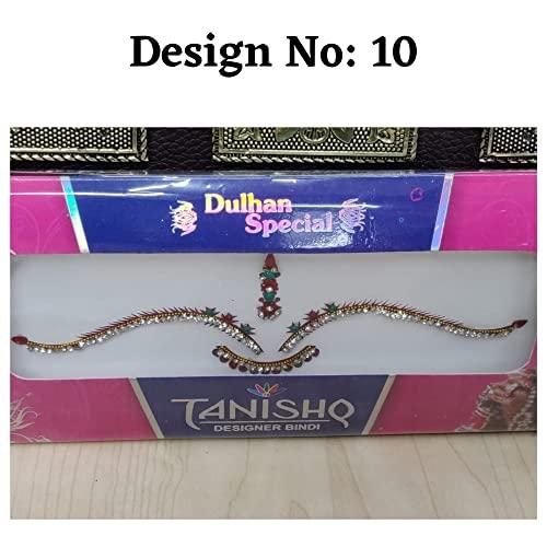 AtoZ India Cart AtoZ India Cart Decorative Bridal Bindi Women Sticker Bindi Designer Bindis Body Sticker for Bride Long Forehead Bindi Face Tattoo Stickers Bollywood Bindis Crystal Long Bindis Face Jewels (Design No.