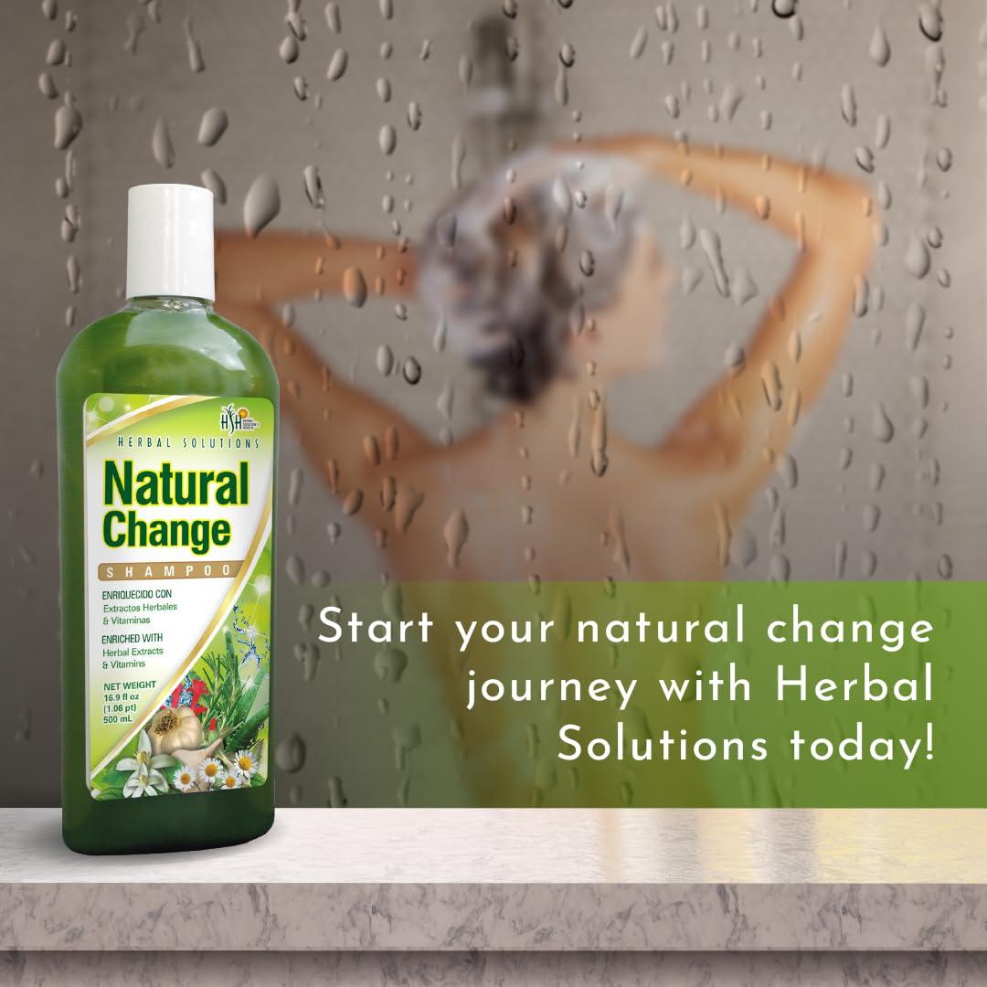 Herbal Solutions Health Herbal Solutions Natural Change Green Shampoo - Herbal Extracts & Vitamins Infused Shampoo for Deep Nourishment - Enriched with Rosemary, Horsetail - 16.9 fl oz