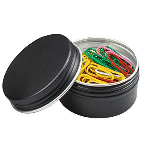 Foraineam Foraineam 48 Pack 1 oz. Aluminum Round Lip Balm Tin Containers with Screw Lid - Metal Storage Travel Tins Matte Black Empty Tin Jars