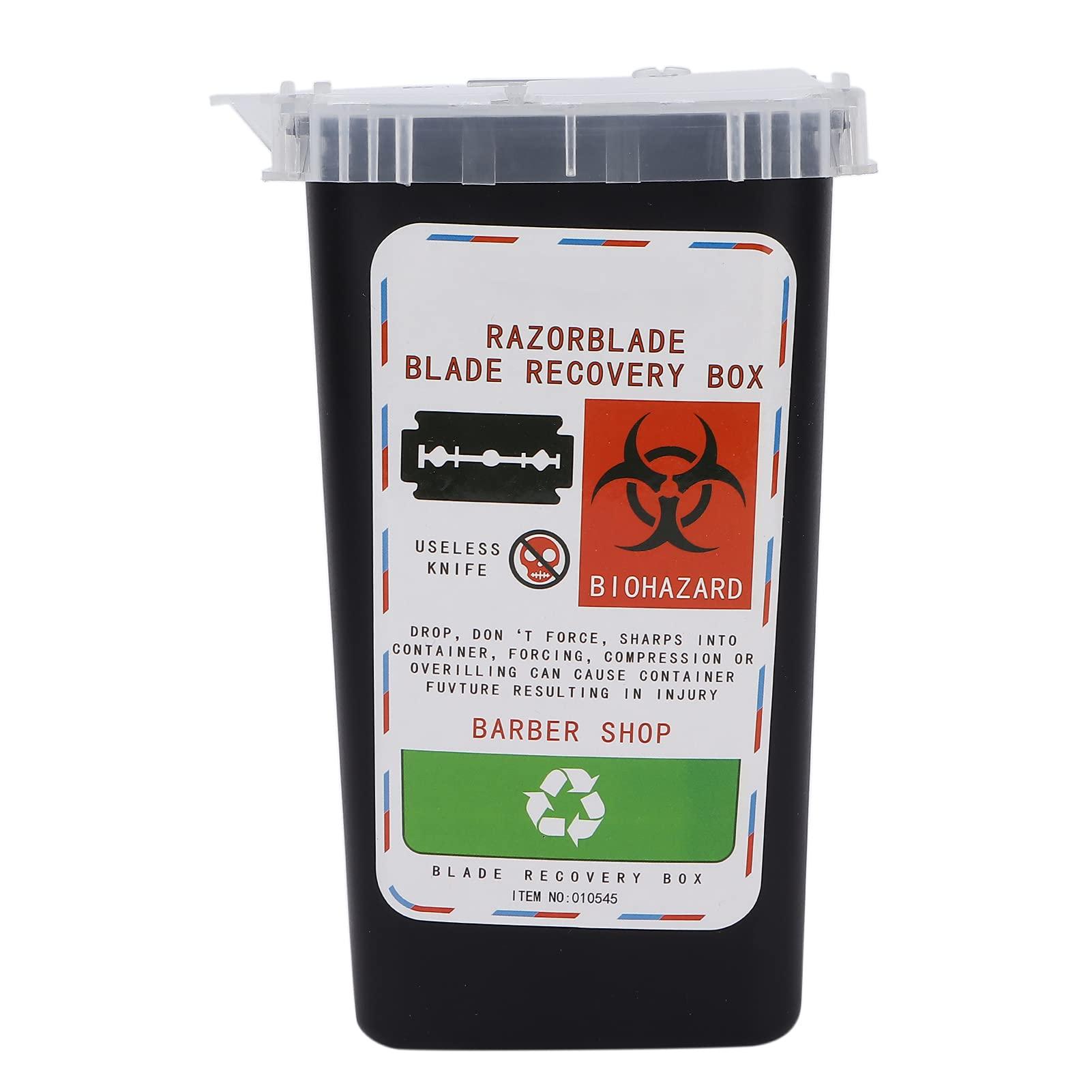 Dioche Disposal Containers Disposal Blade Container Barbershop Hair Salon Shaving Knife Blade Disposal Collect Box Approved for Home and Professional use(Black)