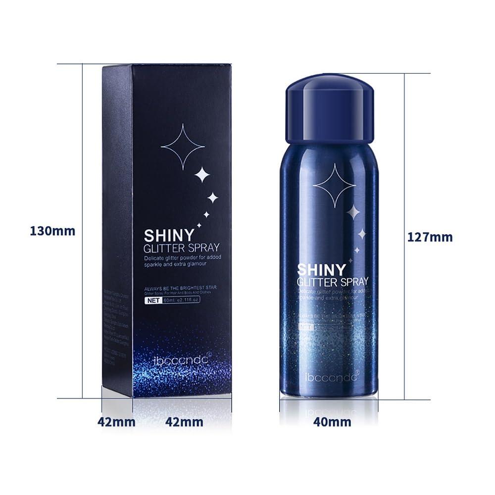 WenFeng Body Glitter Spray,Glitter Spray for Hair and Body,Glitter Hair Spray for Clothes,Long-Lasting Body Shimmer Spray Suitable for Stage,Festival Rave and Makeup Prom-60ML