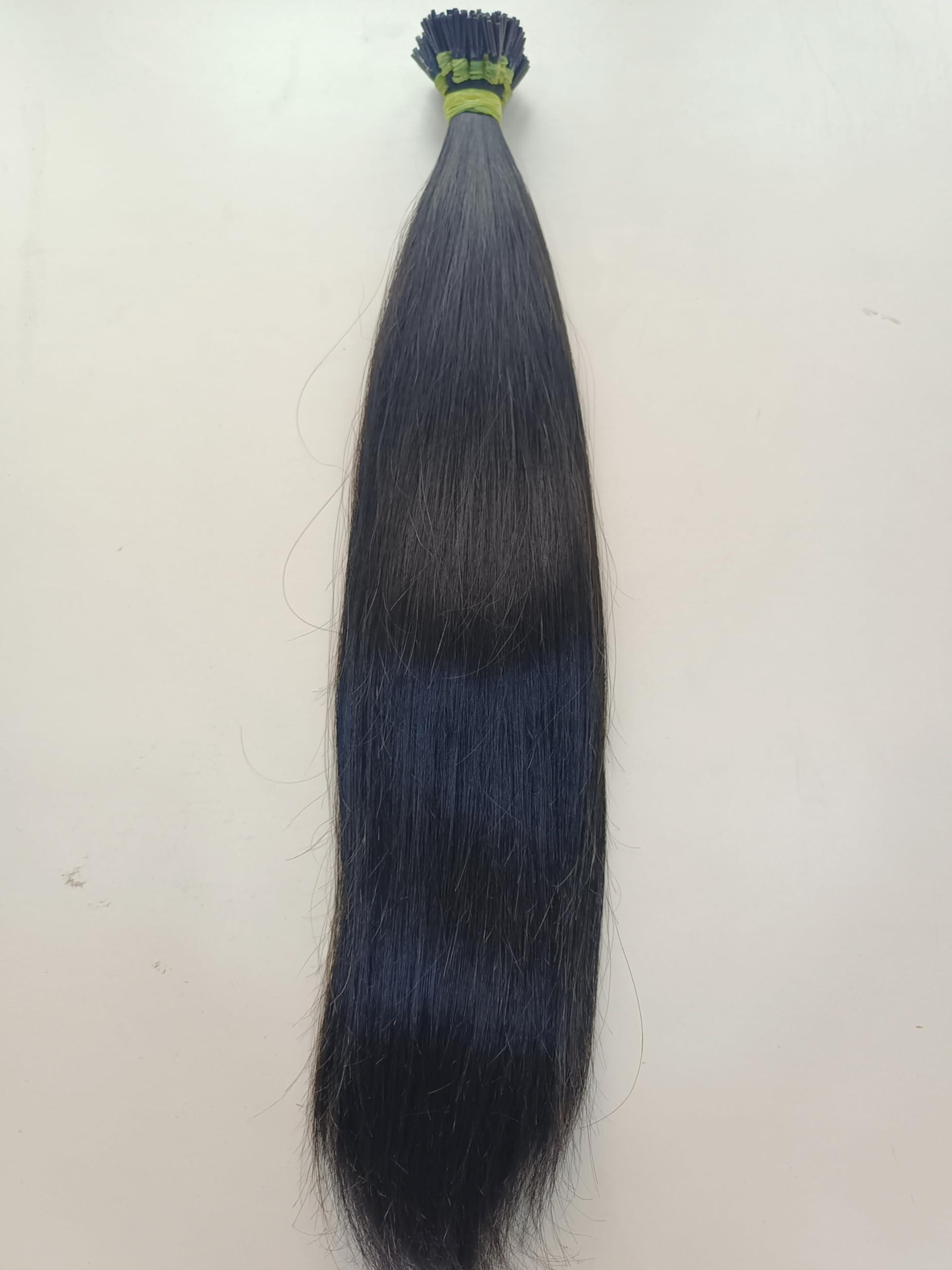 Generic Hat Hair Beauty Supply 100% Raw Indian Human Hair Extensions, I-Tip, V-Tip, U-Tip, Flat-Tip, 100 Grams, Natural Black (100 Strands, 100 Grams) Straight (30 Inches)