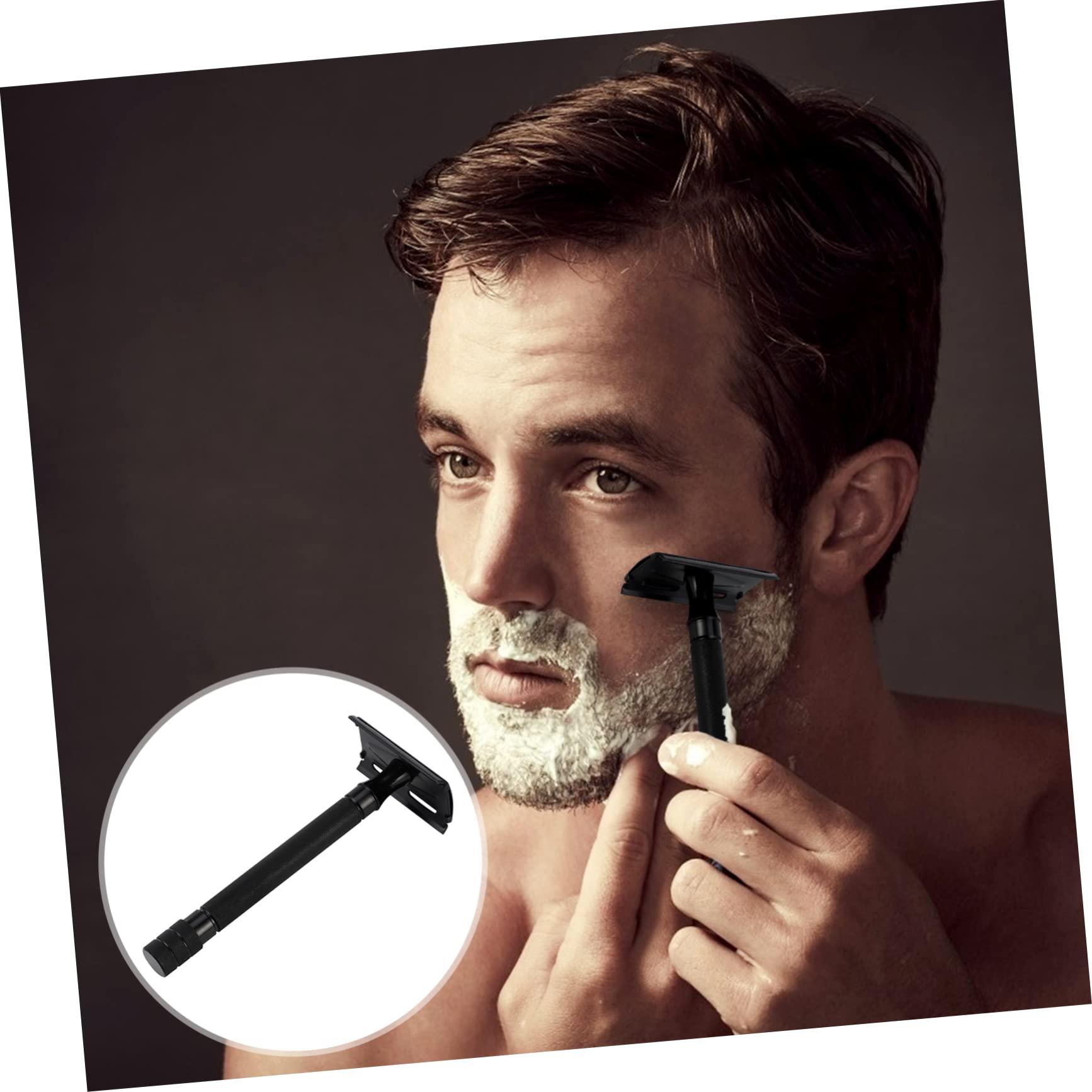 balacoo balacoo 2pcs Men's Double Edge Safety Razor Reusable Shaving Tool Manual Beard Trimmer Double Sided Razor for Women Precision Cutting