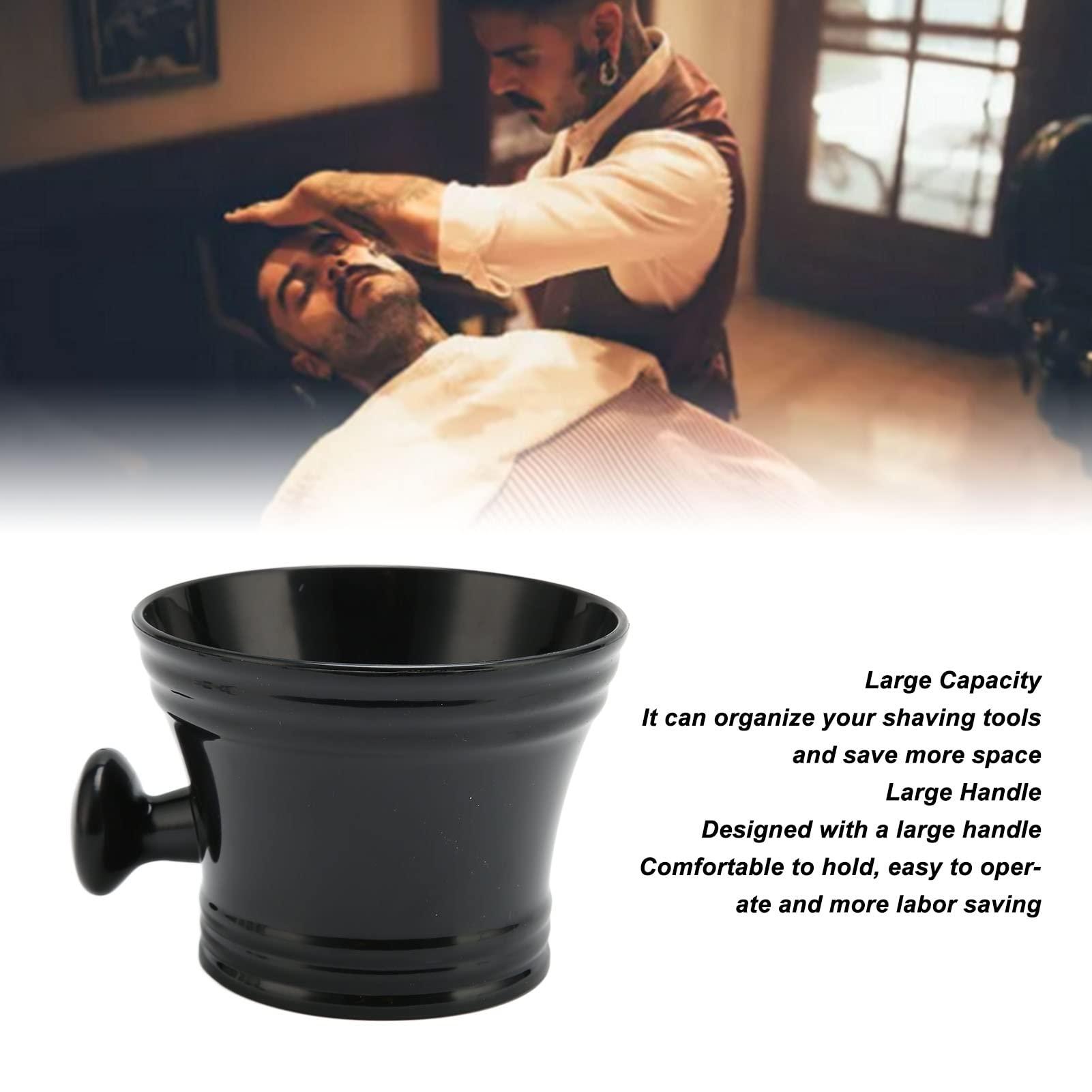 FILFEEL Plastic Shaving Bowl Black Shaving Soap Bowl for Men Large Capacity Portable Shave Mug with Handle for Barber Home Travel