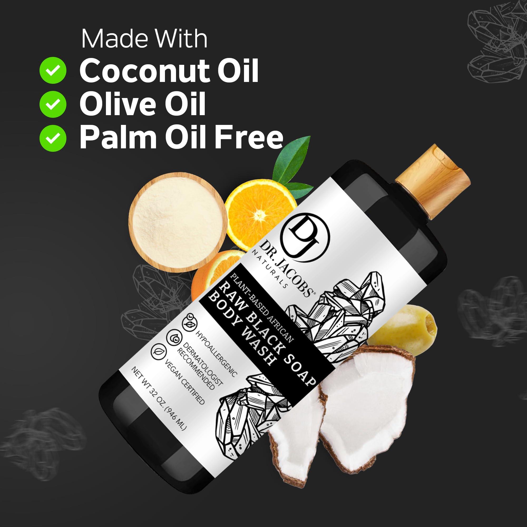 DR.JACOBS NATURALS Dr Jacobs Naturals Authentic African Raw Black Soap, All-In-One Cleanser for Face Wash, Sensitive Skin Body Wash, Shampoo, Shaving Soap | Shea Butter Moisturizing and Nourishing Formula | 16oz 2pk