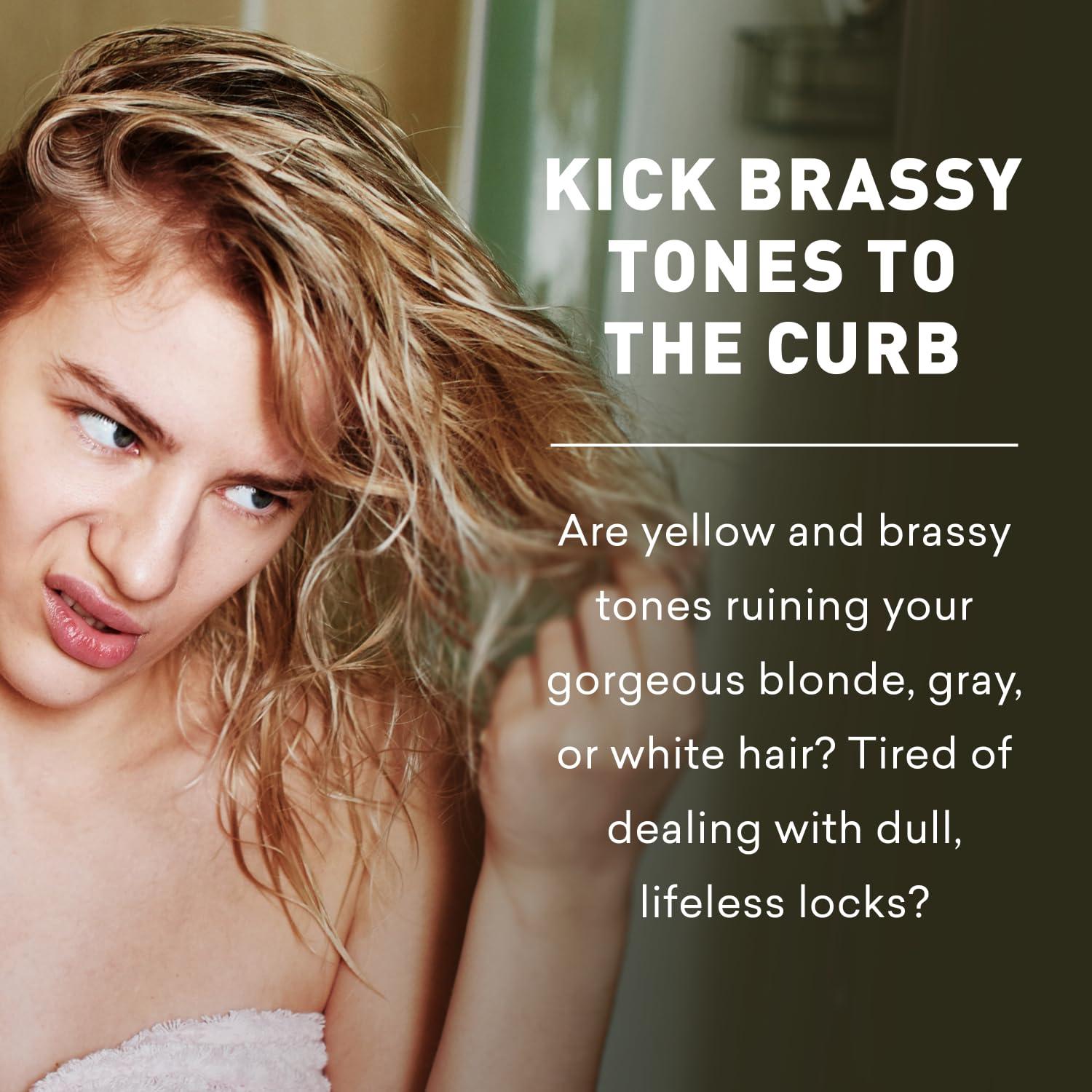 Just Nutritive Just Nutritive Purple Toning Shampoo for Blonde, Gray, White, Silver, and Bleached Hair - Eliminate Brassiness, Boost Shine, Repairs, Hydrates, Sulfate-Free, Paraben-Free, Anti-Yellowing, 8 oz.