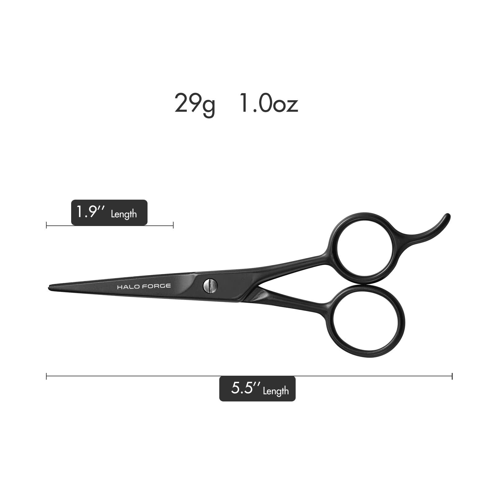 HALO FORGE HALO FORGE Professional Mustache & Beard Scissors: Small Sharp Stainless Steel Beard Shears For Men Personal Care Precision Trimming Mustache, Facial Hair, Eyebrow, 5.5 Inch (Black)