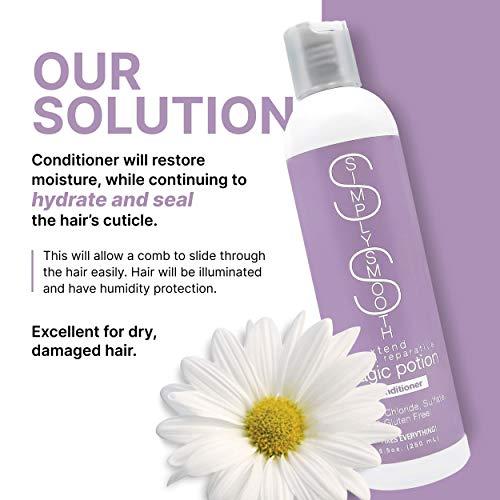 SIMPLY SMOOTH Simply Smooth Keratin Reparative Magic Potion Shampoo and Conditioner - Collagen Soothing Daily Haircare for All Hair Types with Anti-Breakage Benefits, 8.5 Oz