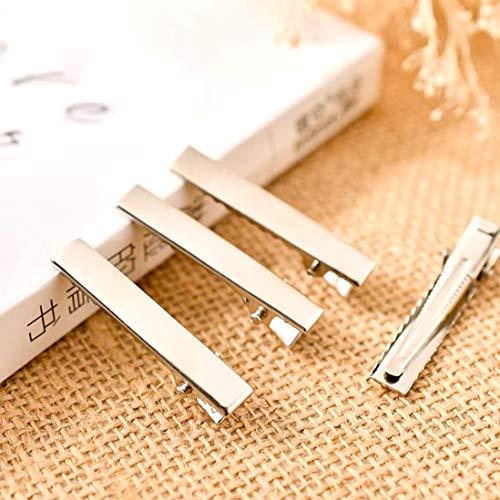ACKLLR 150 Pieces 3 Sizes Metal Hair Clips Single Prong Single Prong Pinch Clips Curl Hair Pin Hairbow Hairpins for Hair Styling DIY Hairbow Accessory, Silver