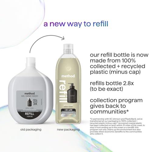 Method Method Gel Hand Soap Refill, Vetiver + Amber, Biodegradable Formula, 34 Fl Oz (Pack of 1) (Packaging May Vary)