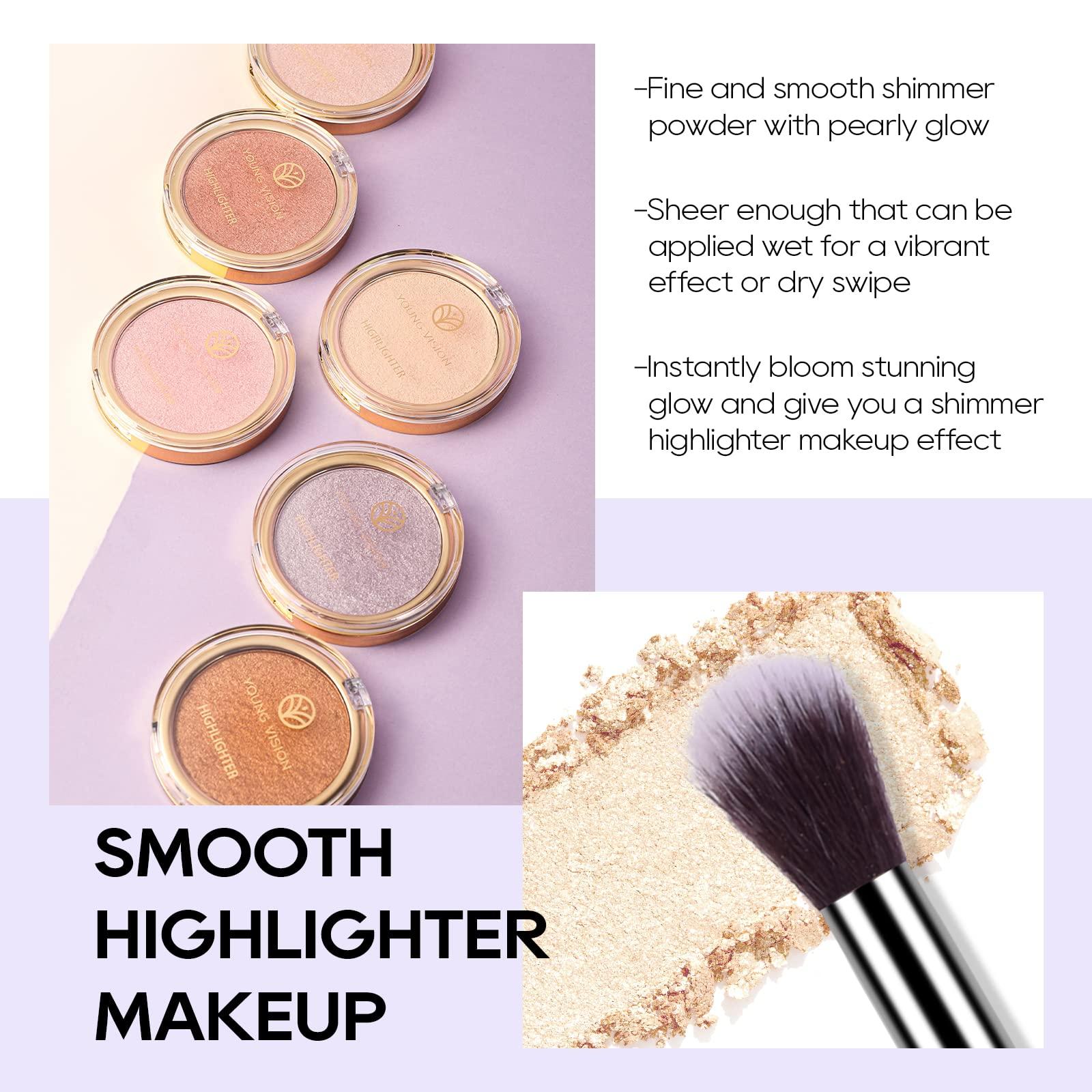 FREEORR FREEORR Baked Highlighter Powder Palette, Makeup Highlighter Powder Palette Sheer Shimmering Finish Face Highlighters Makeup Iluminadores de Maquillaje #03 Sun Glow