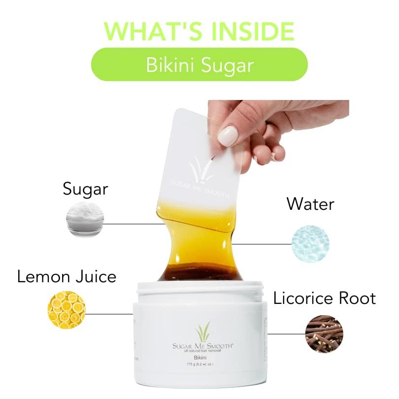 Sugar Me Smooth Sugar Me Smooth Bikini Sugar Wax Kit – Gentle On Skin And Less Painful Hair Removal In A Simple System For At-Home Brazilian, No Strips, No Heat, Water Soluble All-Natural Solution For All Hair Types