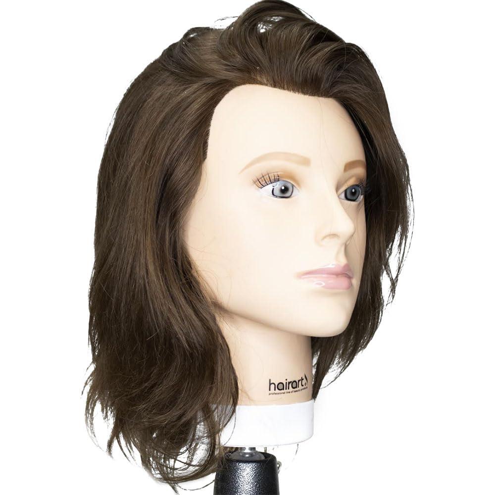 Hair Art Cosmetology Practice Head with 14 Inch Hair,100% European Human Hair, Professional Quality Training Mannequin for Styling Techniques,