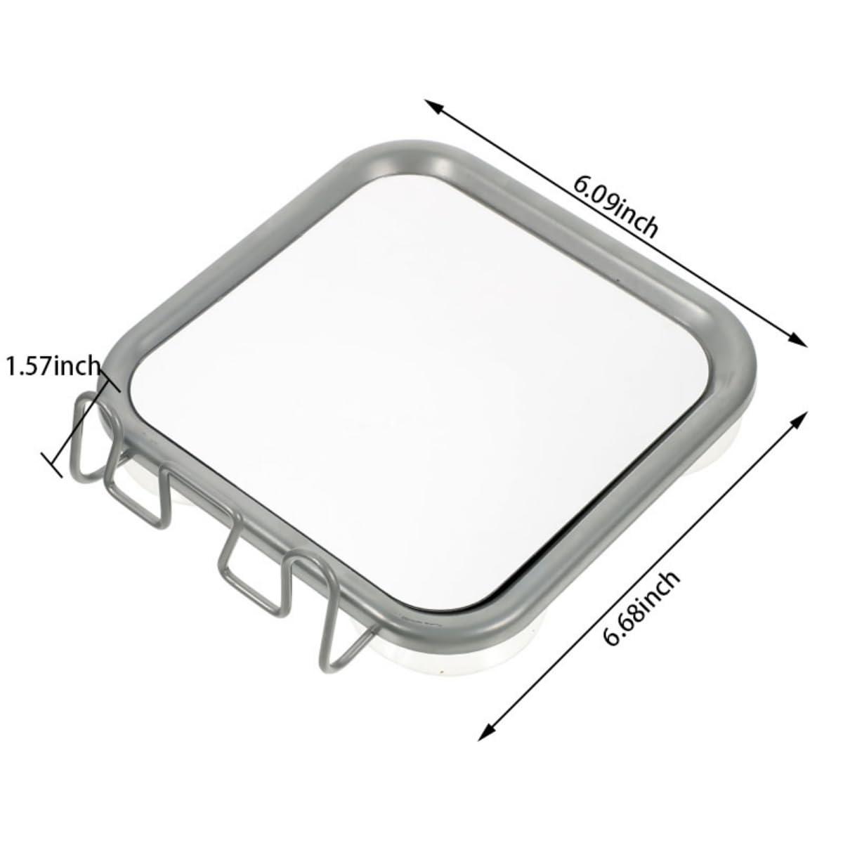 Samlee Fogless Shower Mirror with 4 Suctions - Anti-Fog Mirror for Shaving in Shower, Razor Holder Included, Ideal for Bathroom, Vanity, Bathtub