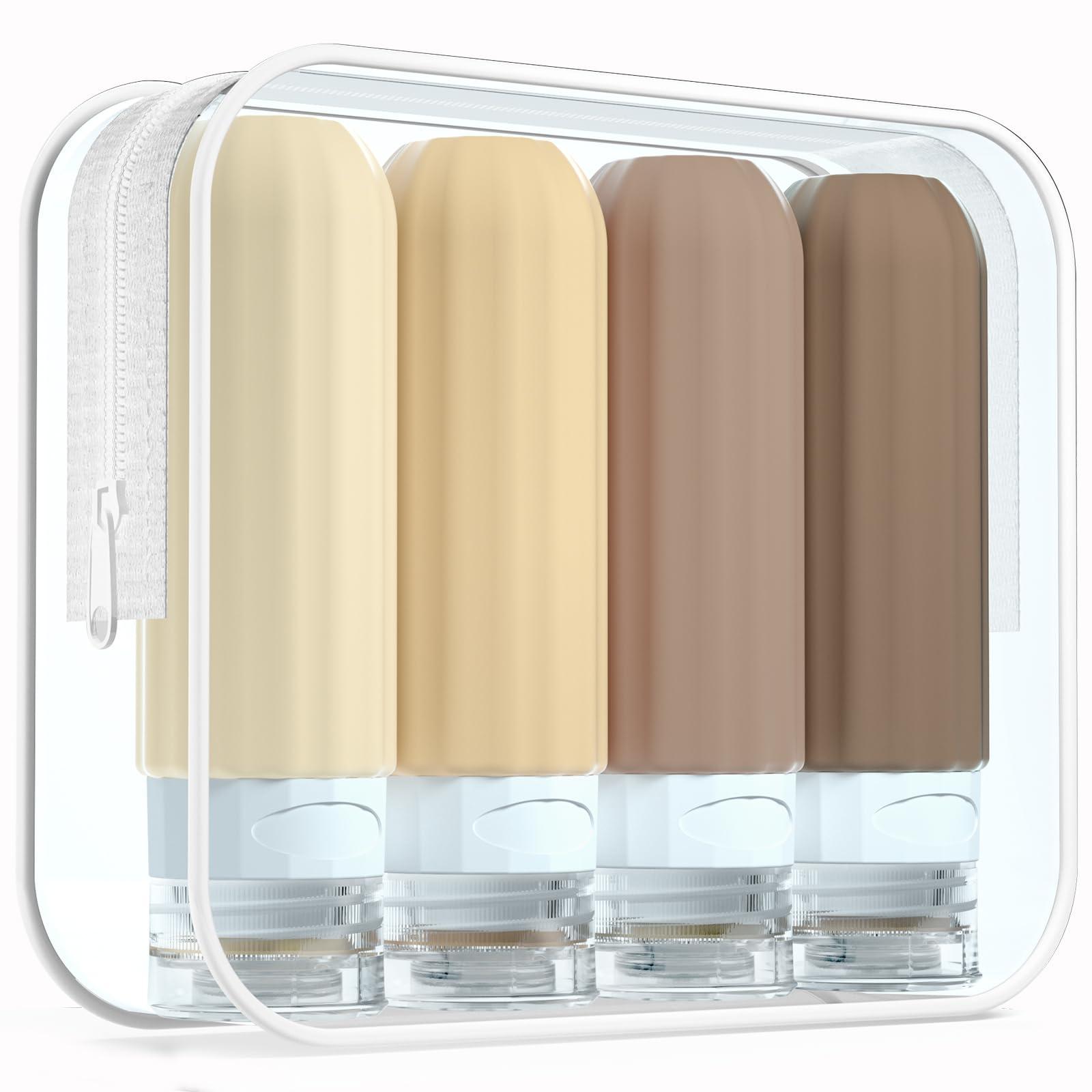 Mrsdry Mrsdry Travel Bottles for Toiletries, Tsa Approved 3oz Travel Size Containers BPA Free Leak Proof Refillable Liquid Silicone Squeezable Travel Accessories for Shampoo Conditioner Lotion