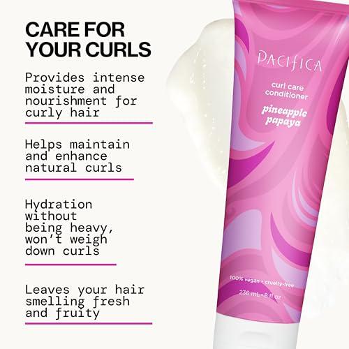 Pacifica Pacifica Curly Hair Conditioner - Pineapple Papaya Curls Hair Care Treatment, Designed to Enhance Natural Curls, Color-Safe, Vegan & Cruelty-Free Dermatologist Tested