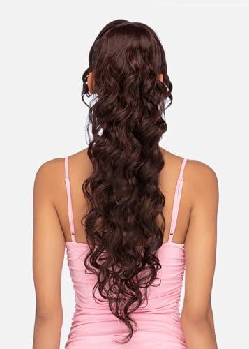 Vivica A Fox Hair Vivica A. Fox LBP-TOBI, Bang & Pony, Quick and Easy Lace, Color 2, Dark Brown