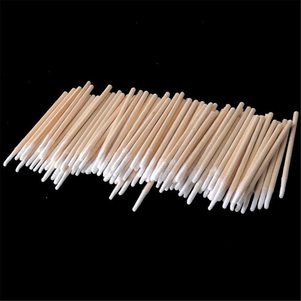 ECYC 1000Pcs Pointed Cotton Swabs Wooden Handle Makeup Health Medical Ear Jewelry Clean Sticks Buds Tips